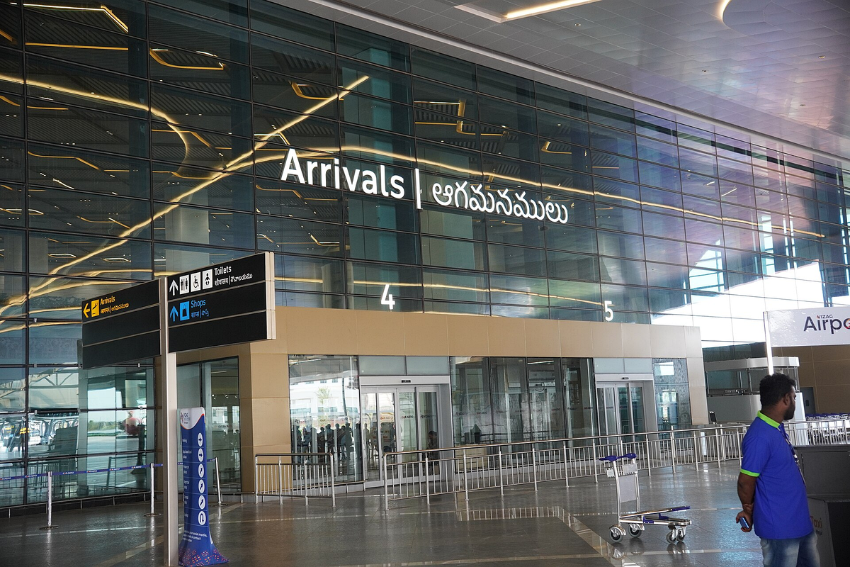 Arrivals area at ASR International Airport, Bhogapuram, the new Vizag airport